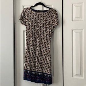 Red and Blue Patterned Dress with tie